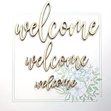 Schriftzug Welcome Wood Sign Holz Laser Cut Personalisiert