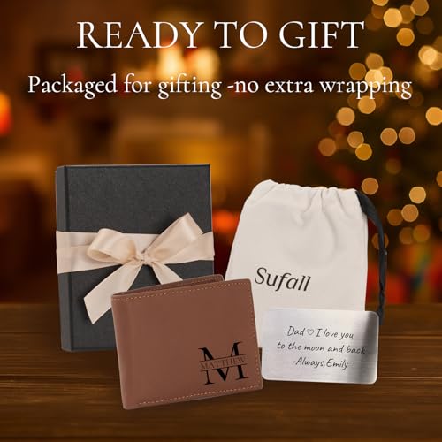 Customizable Slim RFID Leather Wallet for Men - Personalized Gift for Him | Unique Bifold for Birthdays, Christmas, Anniversaries, and Special Occasions - Image 4