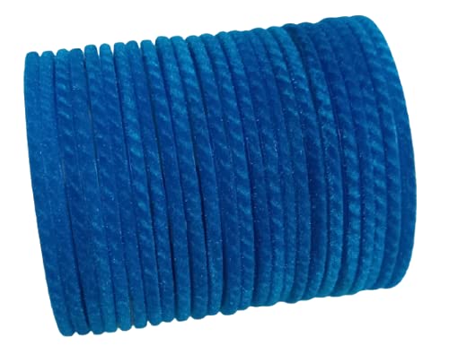 NS Bangles, Velvet Metal Glass Bangles for Women and Girls, (Pack of 24 Bangles) (Design Prem sky blue)