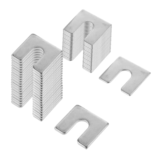 Image of 40 Pieces Auto Body And Fender Alignment Shim, Automotive Alignment Shim Assortment Kit With 1 /16 inch & 1 /8 inch Thick, 3 /8 inch Slot Opening Shims, 1 /4 inch Wide, Silver