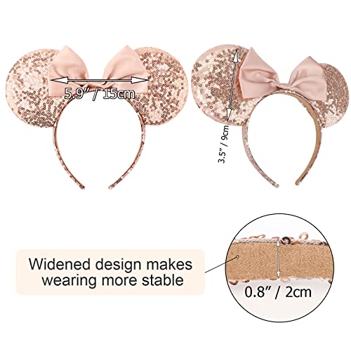 Image of DRESHOW Mouse Ears Bow Headbands Glitter Party Decoration Cosplay Costume for Women