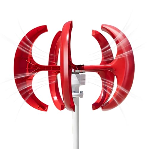 1000W 12V/24V Vertical Axis Wind Turbine Generator Home Wind Power Turbine System 5-Blades Permanent Magnet Windmill Generator for Home Farm Street Lamp RVs Boats Cabins