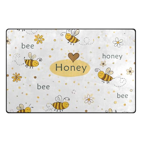 Image of ALAZA Children Door Mat,Cute Honey Bees Floor Mat Non-Slip Doormat for Living Dining Dorm Room Bedroom Decor 31x20 Inch