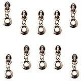 1 générique 10 Pezzi # 3 Zipper Sliders Zipper per Nylon Continuo Zip Sostituzione Riparazione Fix Abbigliamento Pantaloni Borse Oro, 2.7 x 1 cm Design estetico