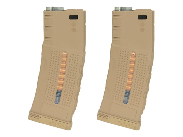 Battle Axe Pack 2 cargadores Mid-Cap Airsoft Tipo M4 M16 HK416 AR15 130 BBS Tan