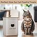 Cat Food Storage Container with Scoop - 5-7 lb (25 Cup) Capacity Metal Cat Food Container with Airtight Bamboo Lid and Metal Scoop - Airtight Pet Food Storage Containers 5 lb - 7 lb Kibble Container