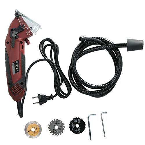 Sierra Circular Walfront Mini Sierra Eléctrica Máquina de Corte Multifunción Herramienta de Carpintería de Mano Enchufe de la UE AC230‑240V