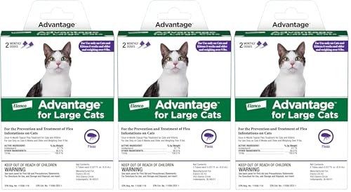 Advantage Topical Cat Flea Treatment and Prevention for Large Cats Over 9 lbs. | Apply Flea Drops Monthly | 2 Treatments,(Pack of 3) - image 1