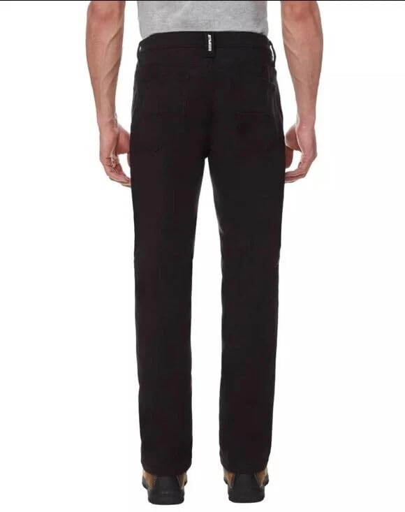 CAT Caterpillar Men's Fleece Lined Canvas Work Pants, Straight Leg, Stretch Fabric (Black, 30x32)3