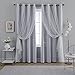 Anytime Romantic Kids Curtain,Hollow-Out Stars Window Curtain Double Layer Blackout Curtains for Girls Bedroom Kids Room 2Panel,(W52 x L63,Greyish White)