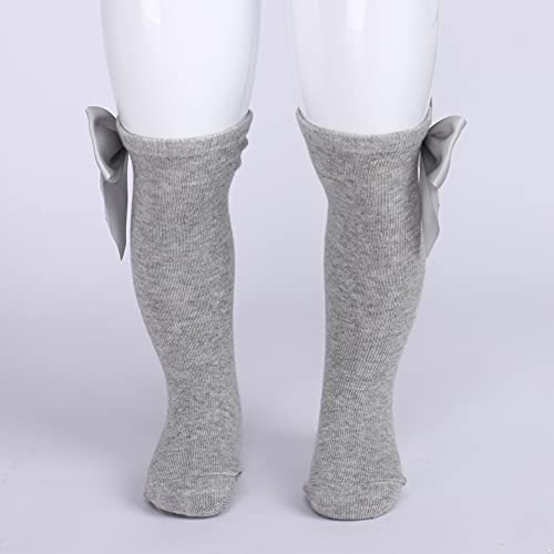 Infants Baby Girls Soft Princess Bowknot Knitted Dress Socks Over Knee High Stockings3