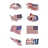 CARGEN® Drapeau AméRicain Tatouages Pour Match De Football Drapeau National Autocollant Pour Jeu De Balle Drapeau AméRicain Tatouages Sur Le Bras Face Pour Enfants Adultes