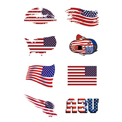 CARGEN® Drapeau AméRicain Tatouages Pour Match De Football Drapeau National Autocollant Pour Jeu De Balle Drapeau AméRicain Tatouages Sur Le Bras Face Pour Enfants Adultes Cover