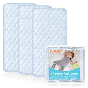 Waterproof Changing Pad Liners, 26″ x 13″ Hypoallergenic & Reusable Ultra Soft Changing Table Cover Liners , 3 Pack Portable Baby Diaper Change Mat – Blue
