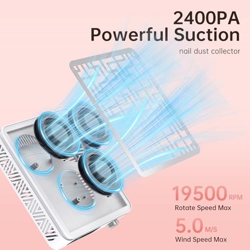 Extractor de polvo para uñas portátil y recargable miniatura 3