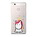 Produktbild Finoo Handyhülle - Schutzhülle kompatibel mit Huawei P9 Lite - Hardcase-Bumper - Transparent, Ultra-dünn & leicht - Einhorn Bunte Haare