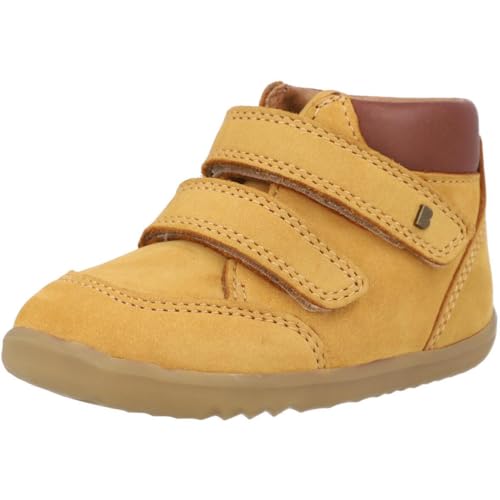 Bobux Step Up Timber Boots Oak Buff Nubuck Leather Kids Padded Ankle Adjustable Straps