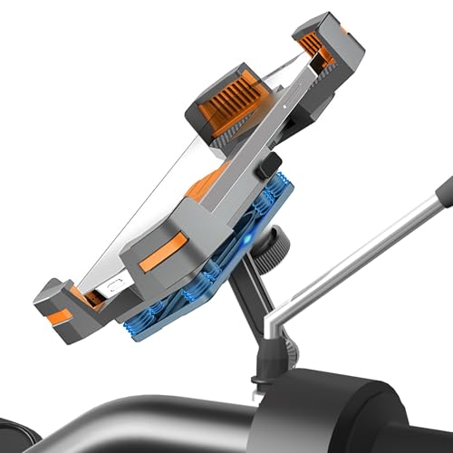 Porta cellulare scooter specchietto con ammortizzatore antivibrante montaggio sicuro e regolabile per telefoni cellulari fino a 7,5 compatibile con specchietti retrovisori di tutti i tipi
