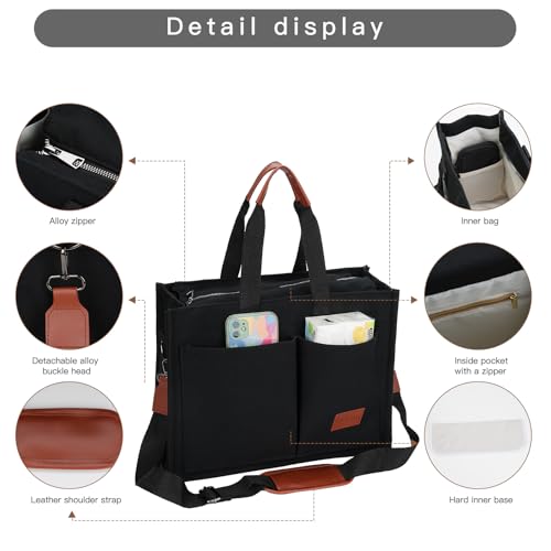 Tote Bag with Compartments Bibble/Laptop/Work/Computer Bag Large Tote Bag for Women.4