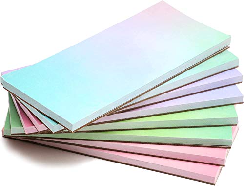 Watercolor Sticky Notes, to Do List Notepads (5.5 x 2.35 in, 50 Sheets Per Pad, 8-Pack)