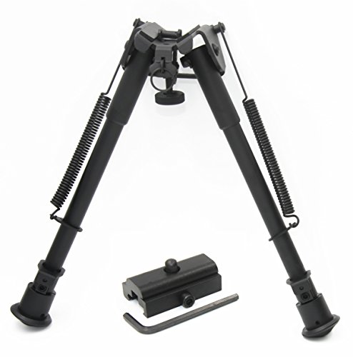 JINSE Tactical Bipod Adjustable 9-13 Inches Spring Return with Picatinny Rail Adapter