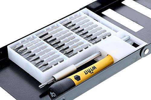 Wiha 75992 System 4 Precision Interchangeable Bit Set, Torx, Slotted, Phillips, Hex Inch, Esd Safe Precision Handle, 27 Piece In Compact Box #TOP2