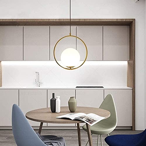 Lámpara colgante de globo dorada de diseño nórdico para dormitorio 4