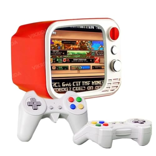 Image of VikriDA Mini Handheld TV Game Console - 740 Classic Games, 3.5 inch Screen, TV Output, 2.4G Wireless Controller - Retro Gaming for Kids