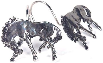 WILD MUSTANG HORSE WESTERN SHOWER HOOKS (SET OF 12)