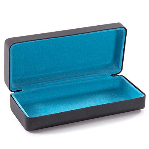 Image of TRIUMPH VISION Sunglasses Case Hard Shell Glasses Case Eyewear Eyeglasses | Sunglass Eyeglass Hard Case for Women and Men Metal PU Leather Lined Storage with Microfiber Cleaning Cloth Protection