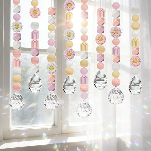 HuaMuDM Sonnenfänger Kristall 8 Stück Kristall Sonnenfänger Fenster Kristall Windspiel DIY Kristalle Anhänger Suncatcher Kristalle zum Aufhängen Fenster Gartendekoration