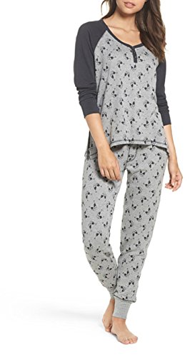 PJ Salvage Thermal Pajama Set Small Gray