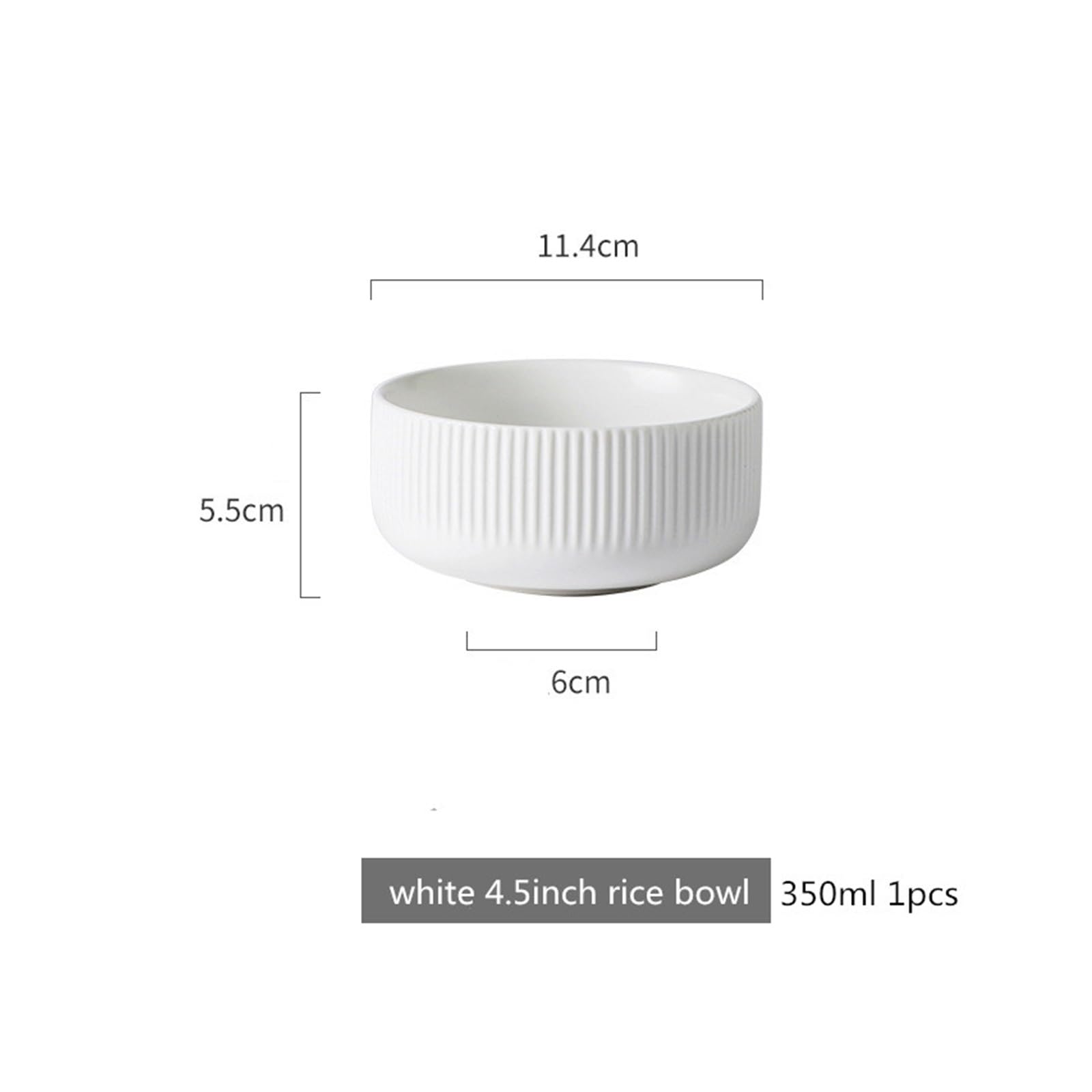 Geschirrset Keramik Matt Glasiert Salat Gerichte Suppe Schüssel Abendessen Platten Servieren Tablett for Home Restaurant(W 4.5inch Rice Bowl)