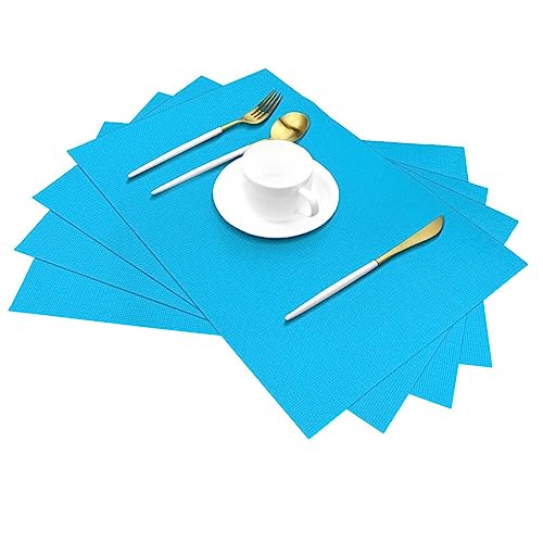 Set de table lavable bleu clair 45x30 cm PVC résistant à la chaleur