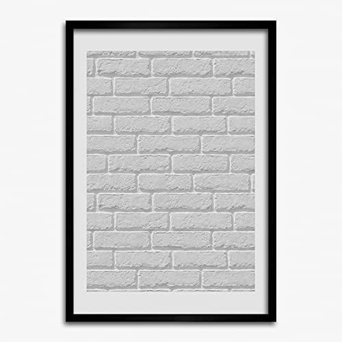 Affiche moderne sans pli grâce au cadre bois 50x70 cm Tulup effet mur de briques
