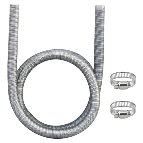 ALI2 Auspuffschlauch für Generator - 100CM Doppelschicht Auspuffschlauch Zusatzheizung Auspuff Edelstahl Auspuff Schalldämpfer - Auto Auspuffrohr mit zwei Edelstahlschellen für Dieselheizung