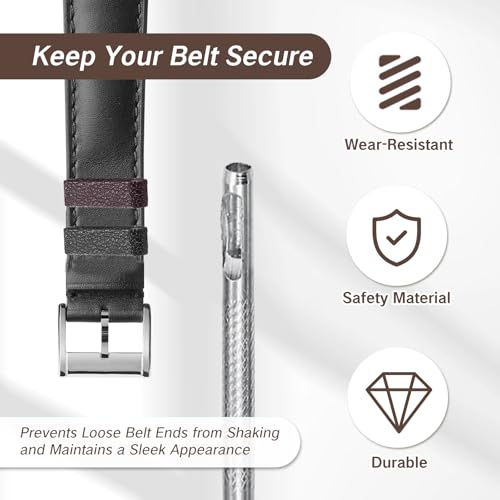 7 Pcs Belt Loop Keepers Black and Brown Leather Loops for Men Women Strap Retainers Sew-on Clip Holders for 1.1" to 1.57" Belts Includes 4mm Puncher Repair Customization3