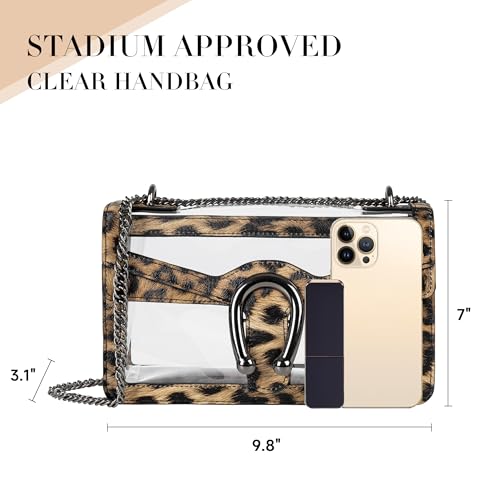 Image of Joryin Women's Stadium Approved Crossbody Bag for Women, Small Clear Bag Shoudler Purse with Chain Strap