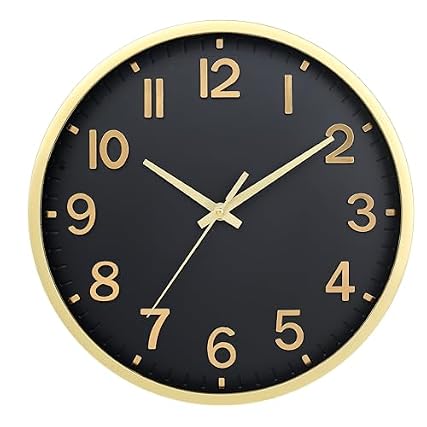 Moiubik Wall Clocks Battery Operated 8 inch Modern Wall Clock,Silent Non Ticking Wall Clock for