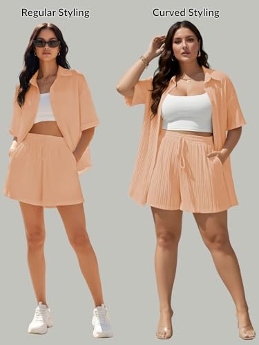 Image of Leriya Fashion Co-ord Set for Women Stylish Solid Poly Lycra Cotton | Textured Pyjama Set For Woman Travel Beach & Holiday Look | Oversized Loose Fit Trendy Top & Shorts for Summer Day Vacation
