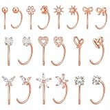 Chihayafuji Pendientes Oro 14k Plata Estilo Aro Semicircular HéLix CartíLago Cierre Mujer 10 Pares Acero Inoxidable 316l HipoalergéNicos Ideales Regalar