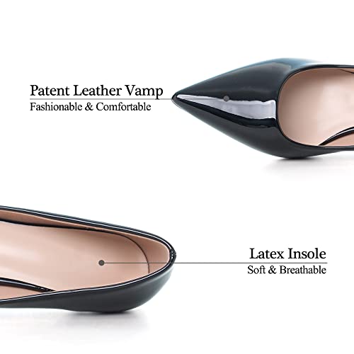Image of Women's Low Kitten Heel Pumps Classic Fashion Dress Pumps Simple Heeled Shoes for Office Work