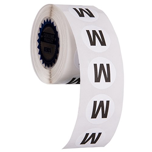 Clothing Size Stickers By Kenco - 0.875" Adhesive Apparel Circle Size Stickers - 2,500 Stickers Total (Medium) #TOP4