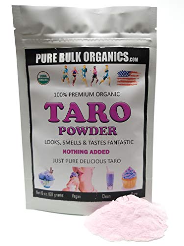 Pure Bulk Organics 100% Organic Taro Powder for Baking, Taiwan Style Milk Tea, Bubble Tea, Boba and Exotic Desserts. High in Fiber & Vitamins. Nothing Added, Just Delicious > Taro Root Powder