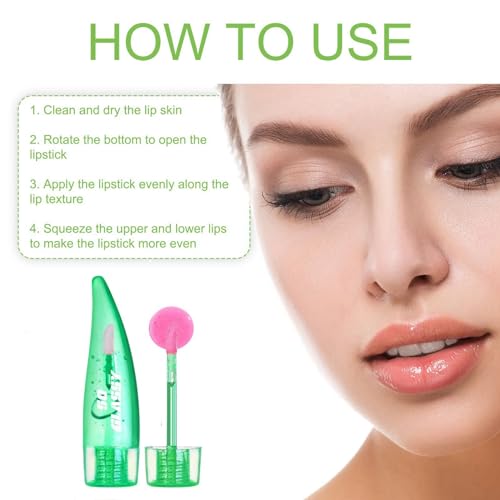 Aloe Vera Lip Oil Plumping Lip Gloss,Magic Colour Changing Lip Gloss,Magic Temperature Color Change Lip Gloss,Long Lasting Nutritious Moisturizing Aloe Vera Lip Balm,Color Changing Lipstick for Women - Image 7