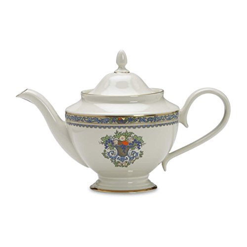 Lenox Autumn Gold Banded Ivory China Teapot with Lid -