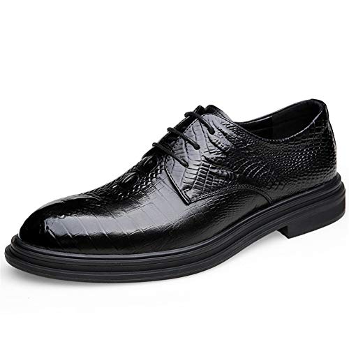 Zapatos formales para hombre en cuero grabado con suela de goma antideslizante