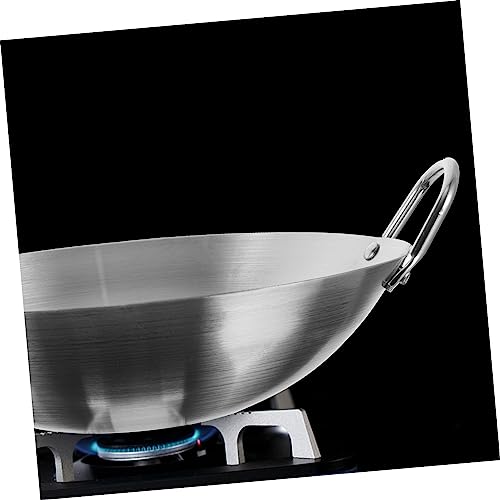 Wok de acero inoxidable con doble mango y fondo grueso miniatura 6