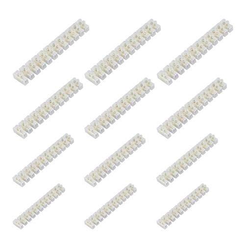 Lüsterklemme Mini Transparent Dosenklemmen Lüsterklemmen Set Schraubbar Lüsterklemmen Transparent Zweireihig Schraubklemme Klemmen für Schnellkupplung Schraubklemme für Haushaltsgeräte (12 Stücke)