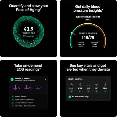 whoop 50 activity tracker - 12 month membership - health and fitness tracker sleep tracking personalized coaching